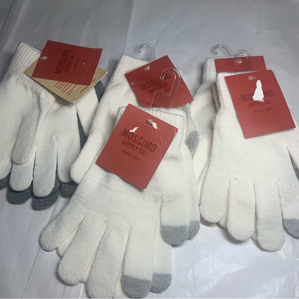 Mossimo Supply Co. White and Gray Gloves Pack of 6